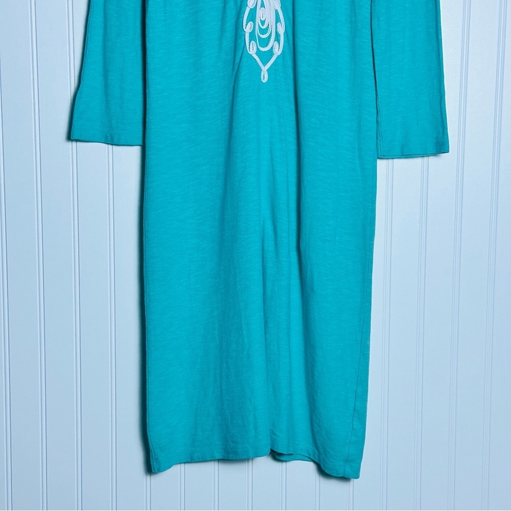 LILLY PULITZER Tidewater Tunic Dress M Classic 3/4 length sleeves V Neck cotton - Picture 5 of 9